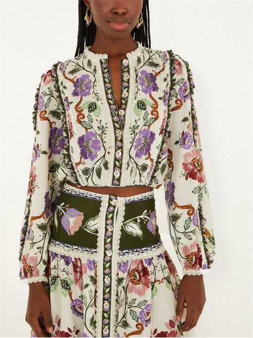 Rococo Shirt FARM RIO | 344234ROCOCOFLOWERSCREAM26091